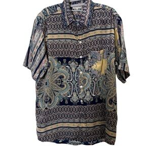 EARTHBOUND Men's Multicolor Paisley Button Down Shirt sz L